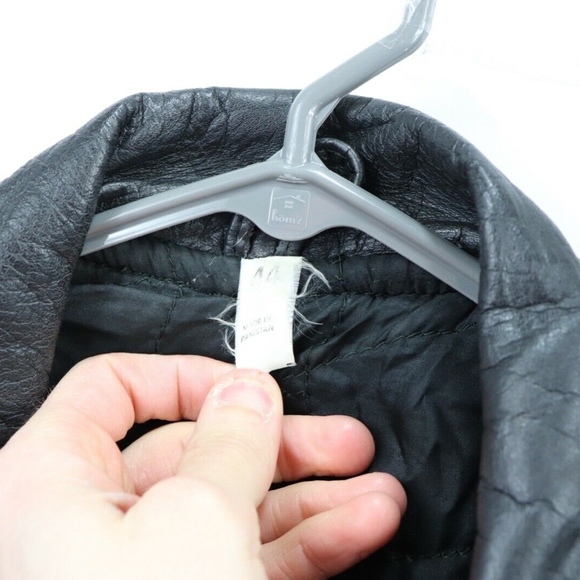 Vintage 80s Belted Leather Motorcycle Jacket 44 - Picture 5 of 8